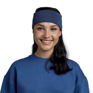 bandeau headband buff laine wool merino merinos solid night blue
