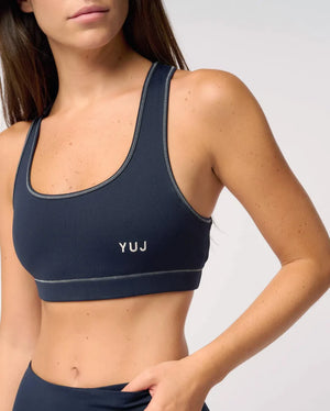 Brassière de yoga navy/silver ANAHATA