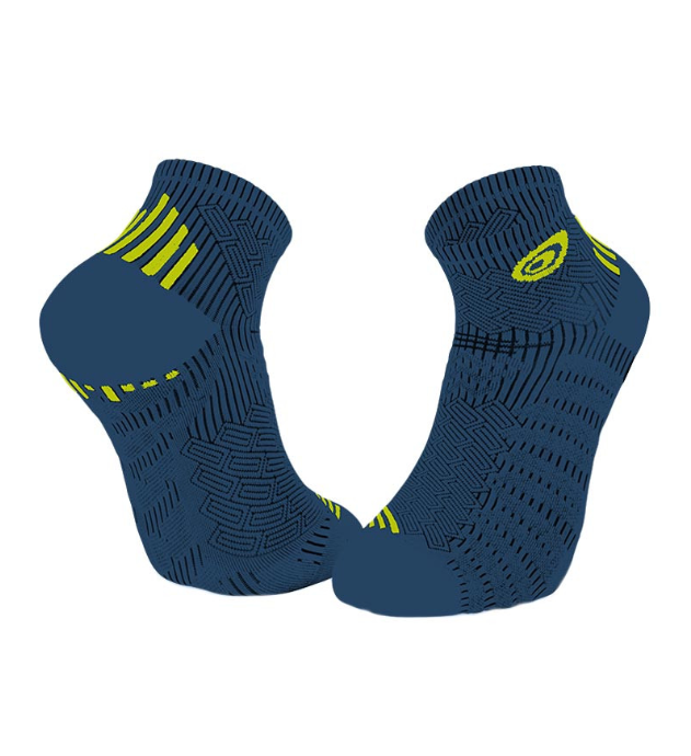 Chaussettes basses Run Elite Bleu Jaune