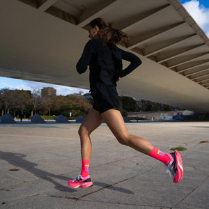 chaussettes socks running run course girls can do anything Sporcks rose fluo neon fuchsia