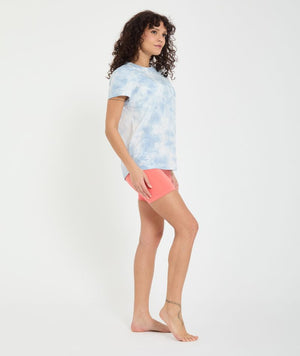 t-shirt yoga searcher bionama bleu ciel coton biologique
