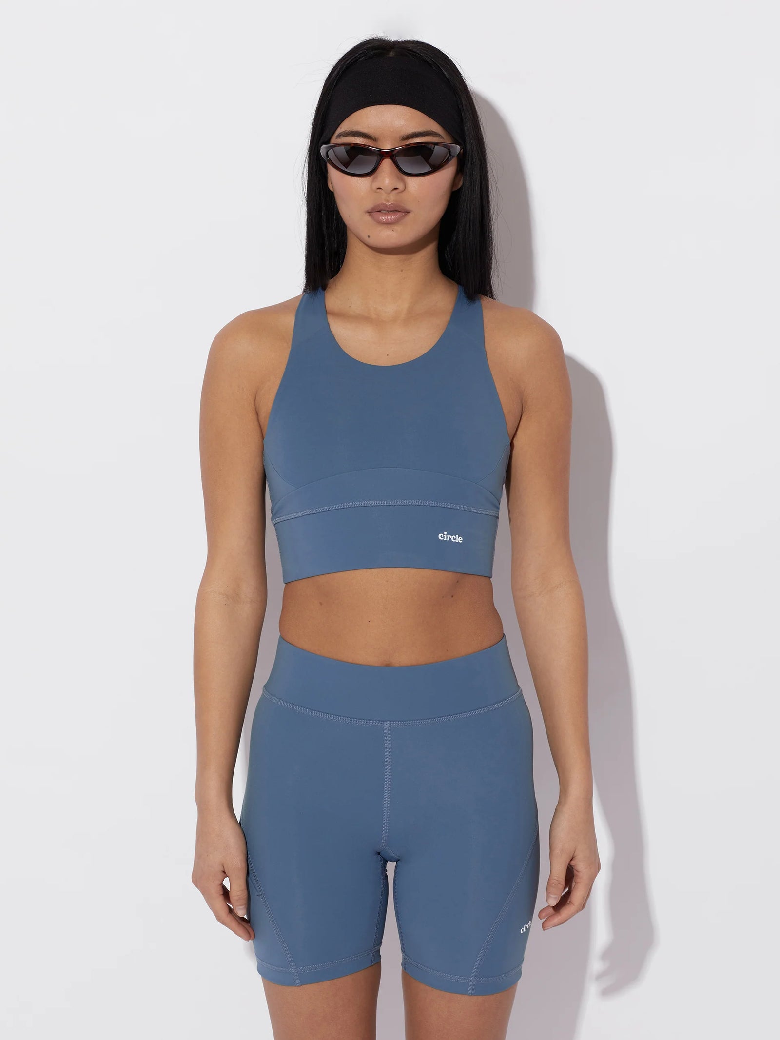 brassiere level up circle sportswear storm blue running fitness yoga pilates