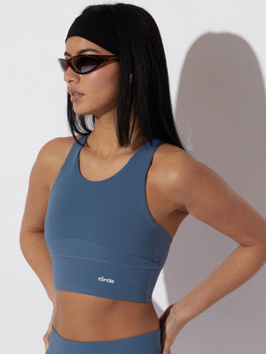 brassiere level up circle sportswear storm blue running fitness yoga pilates