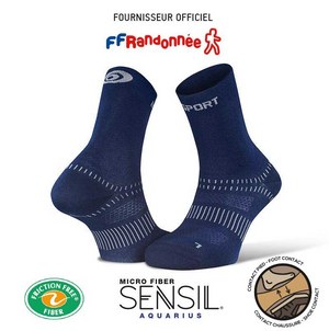 Chaussettes randonnée double evo bleu marine