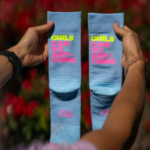sporcks chaussettes socks running course girls can do anything