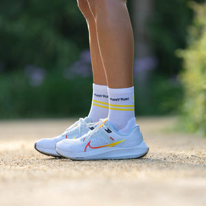 chaussettes running sporcks happy run smiley blanc white