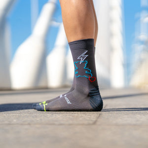 chaussettes running sporcks teddy gris
