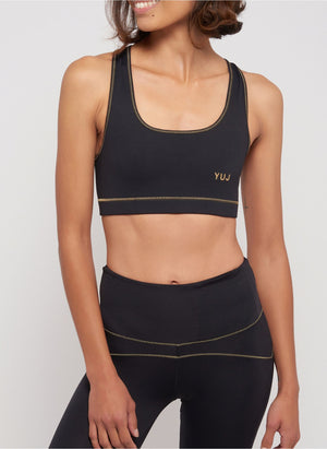 Brassière de yoga noir/gold ANAHATA